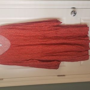 Red floral long sleeve dress
